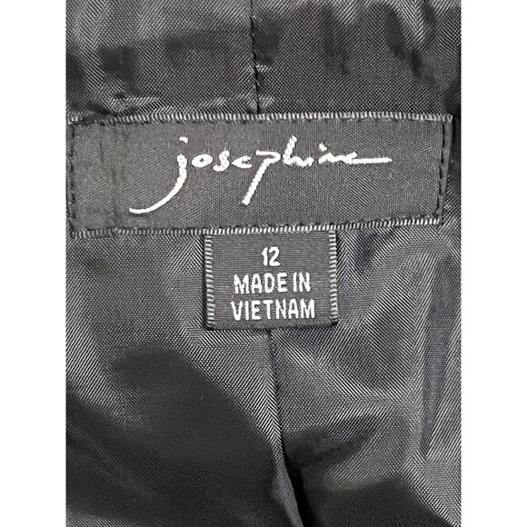 Josephine Black White Dot Print Collared Crop Jacket Size 12 EUC - Picture 2 of 9